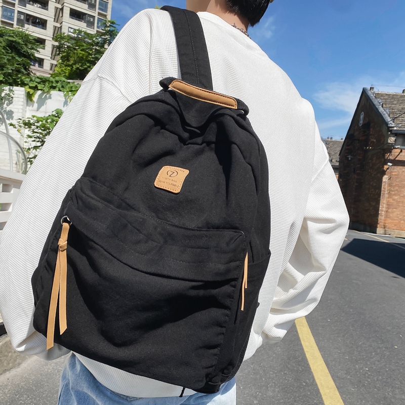 New Casual Cool Girl Boy Canvas Green Laptop Student Bag